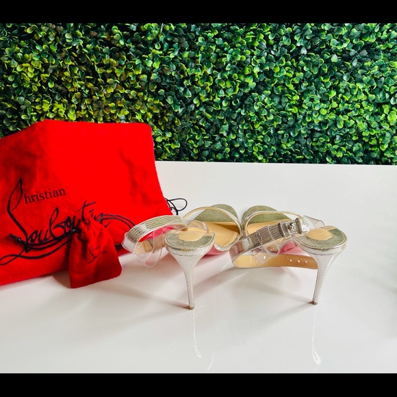 Christian Louboutin Silver/ Champagne Jonatina PVC - Picture 5 of 7